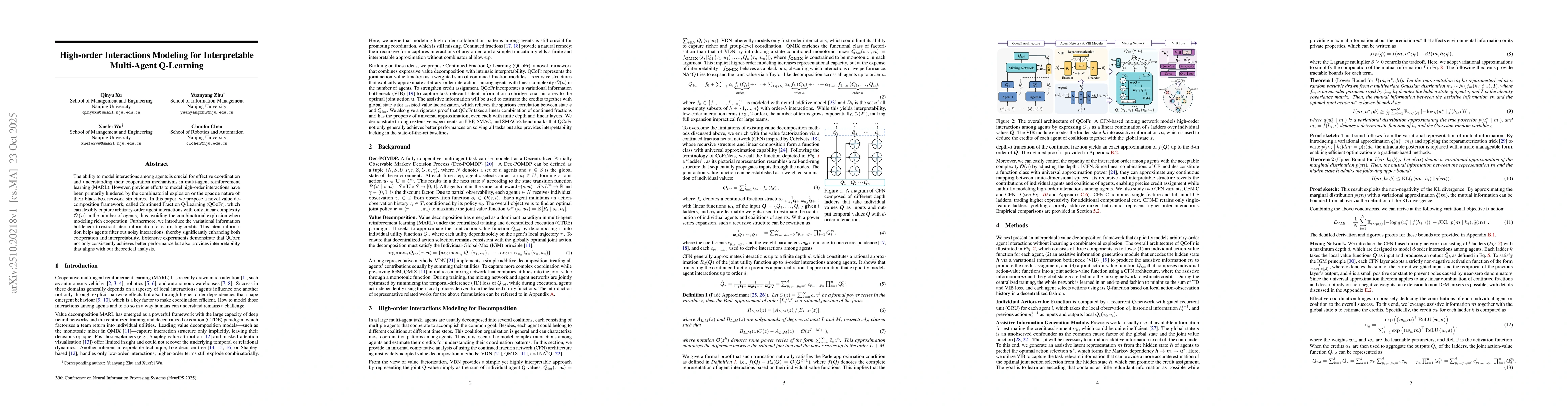 Thumbnail for High-order Interactions Modeling for Interpretable Multi-Agent
  Q-Learning