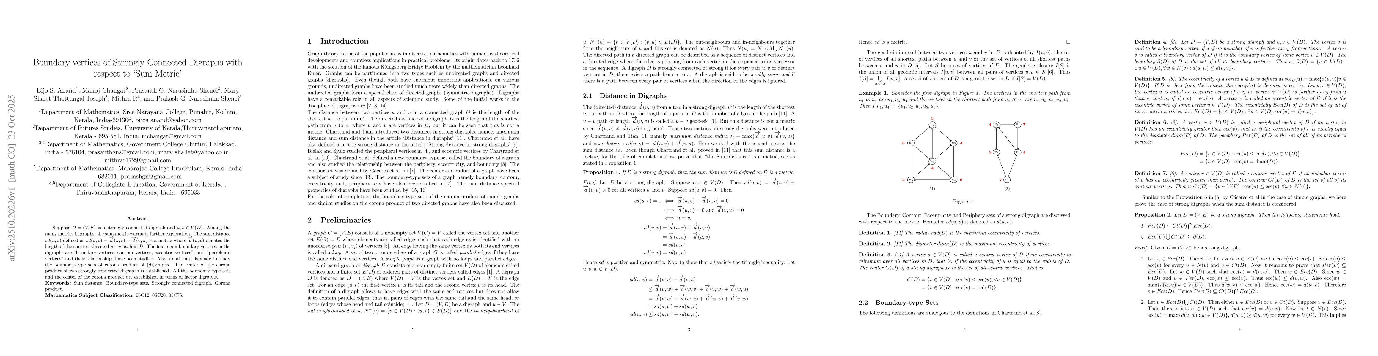 Thumbnail for Boundary vertices of Strongly Connected Digraphs with respect to `Sum
  Metric'