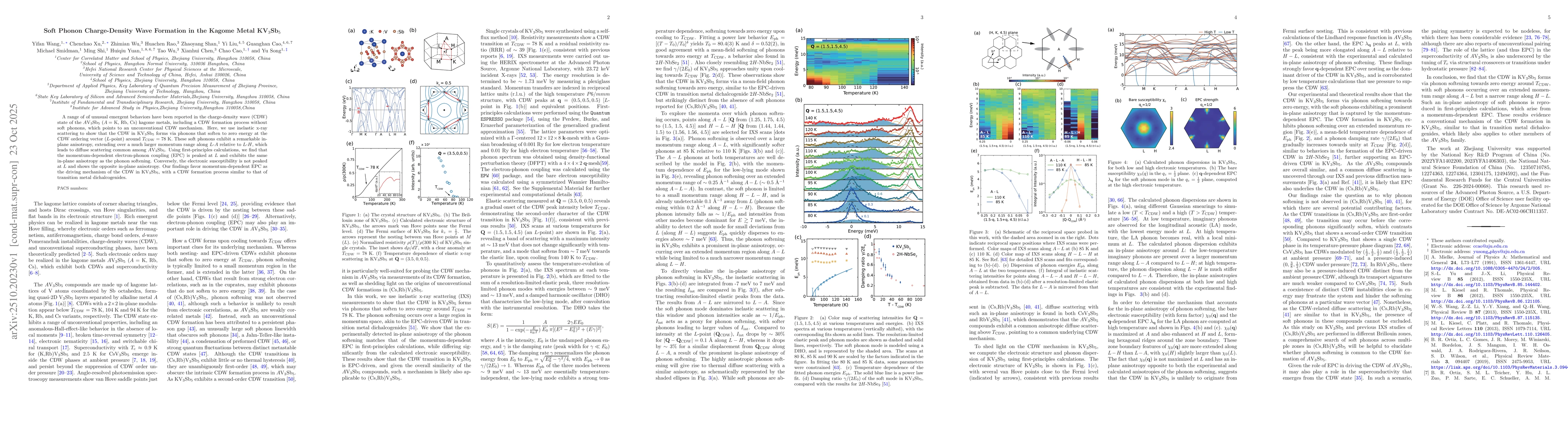 Thumbnail for Soft Phonon Charge-Density Wave Formation in the Kagome Metal
  KV$_3$Sb$_5$