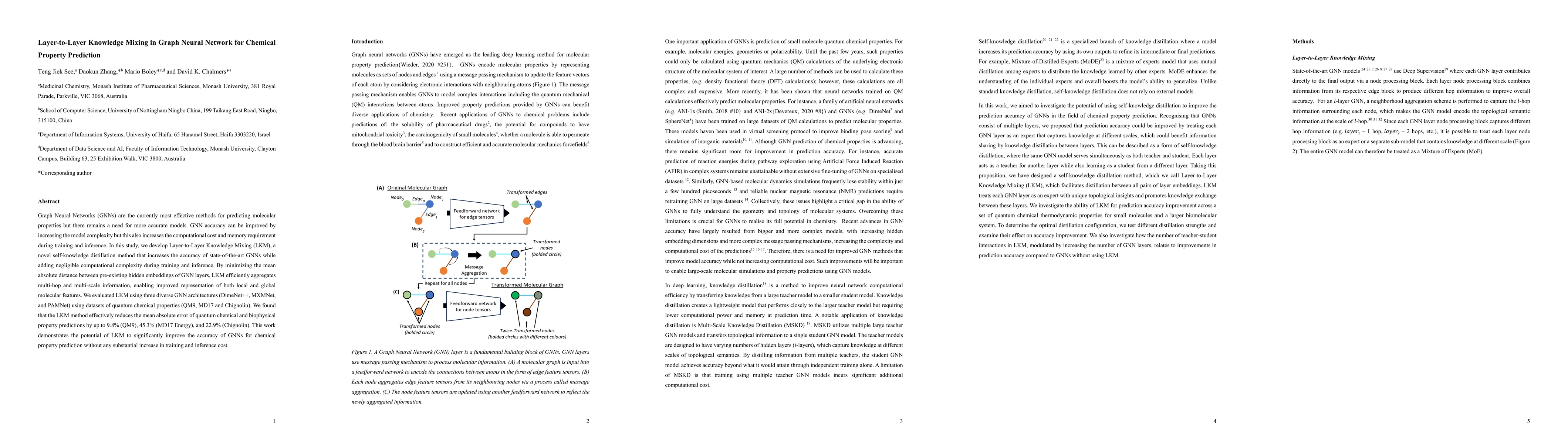 Thumbnail for Layer-to-Layer Knowledge Mixing in Graph Neural Network for Chemical
  Property Prediction