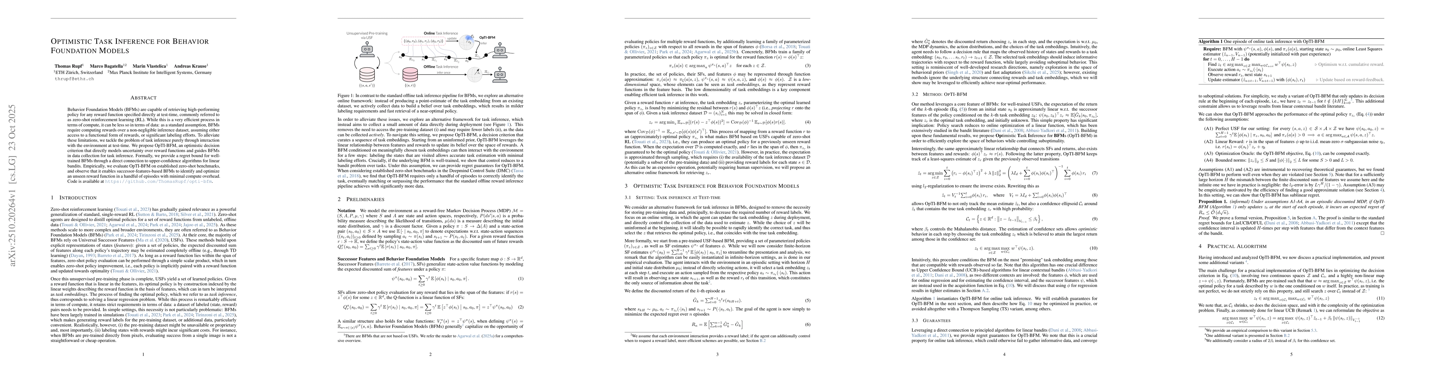 Thumbnail for Optimistic Task Inference for Behavior Foundation Models