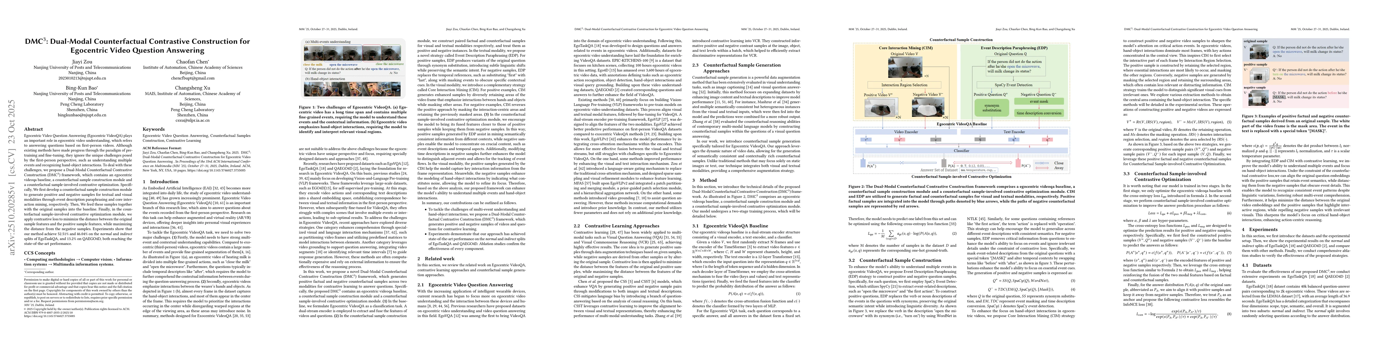 Thumbnail for DMC$^3$: Dual-Modal Counterfactual Contrastive Construction for
  Egocentric Video Question Answering