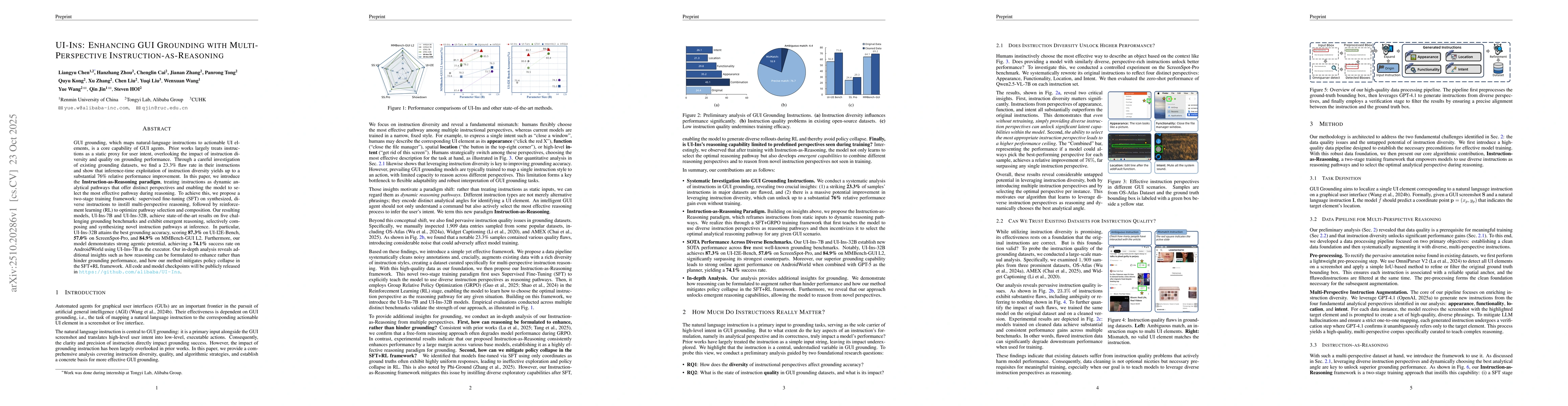 Thumbnail for UI-Ins: Enhancing GUI Grounding with Multi-Perspective
  Instruction-as-Reasoning