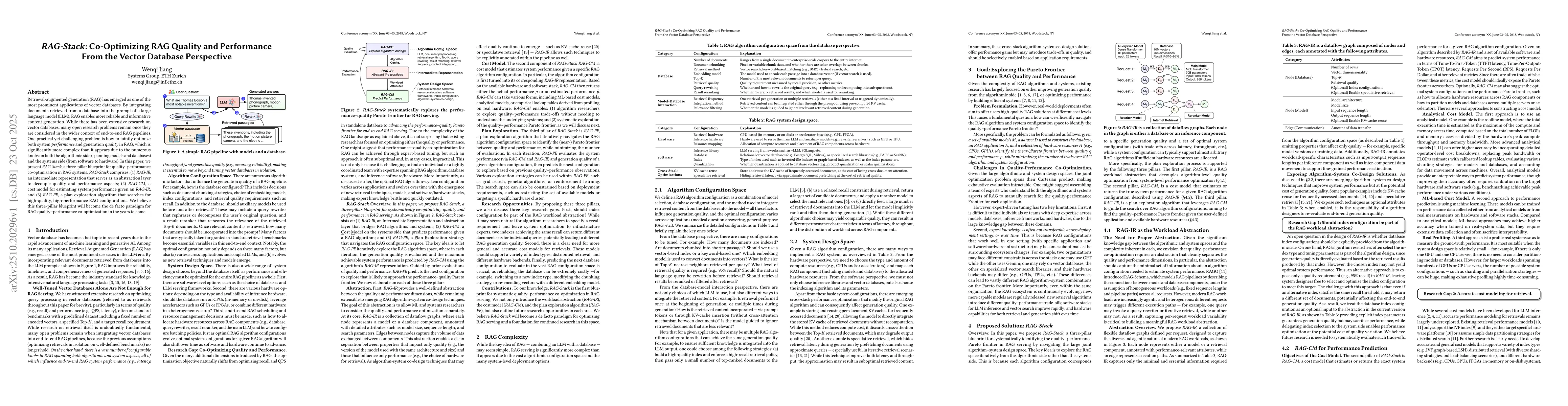Thumbnail for RAG-Stack: Co-Optimizing RAG Quality and Performance From the Vector
  Database Perspective