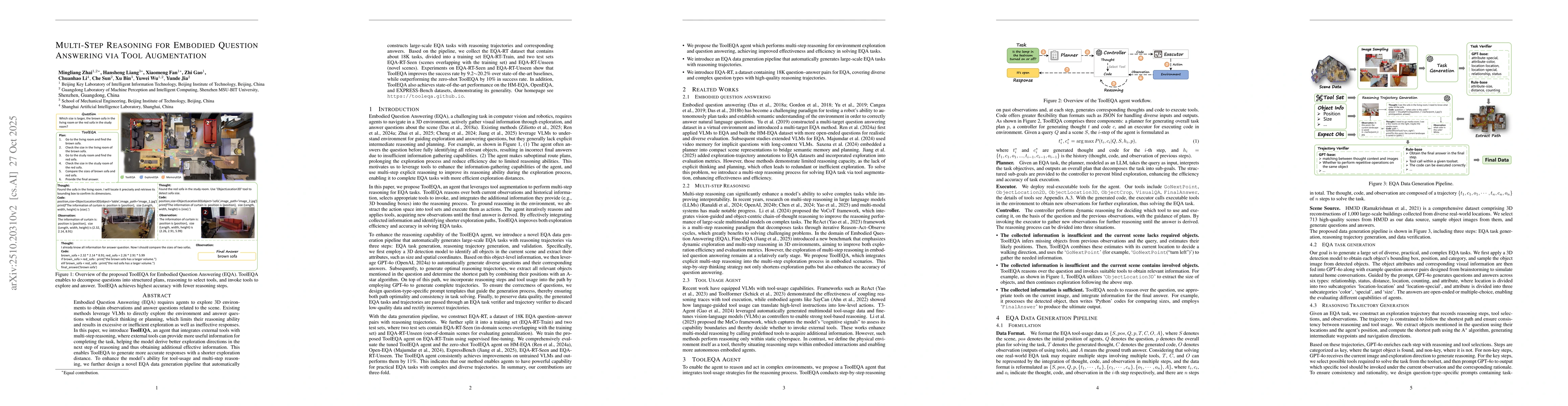 Thumbnail for Multi-Step Reasoning for Embodied Question Answering via Tool
  Augmentation