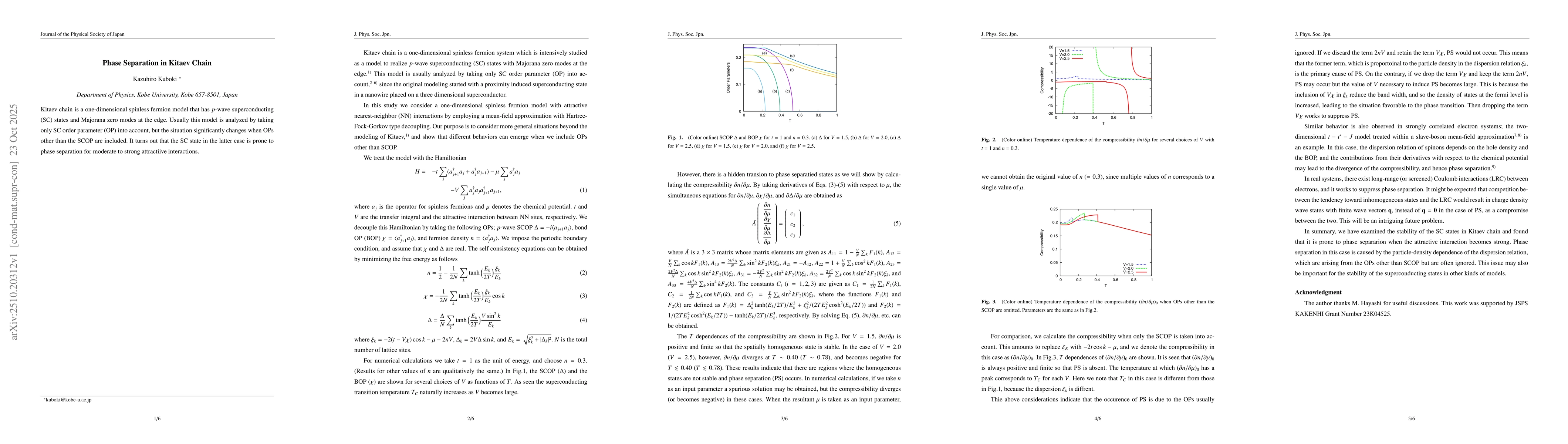 Thumbnail for Phase Separation in Kitaev Chain