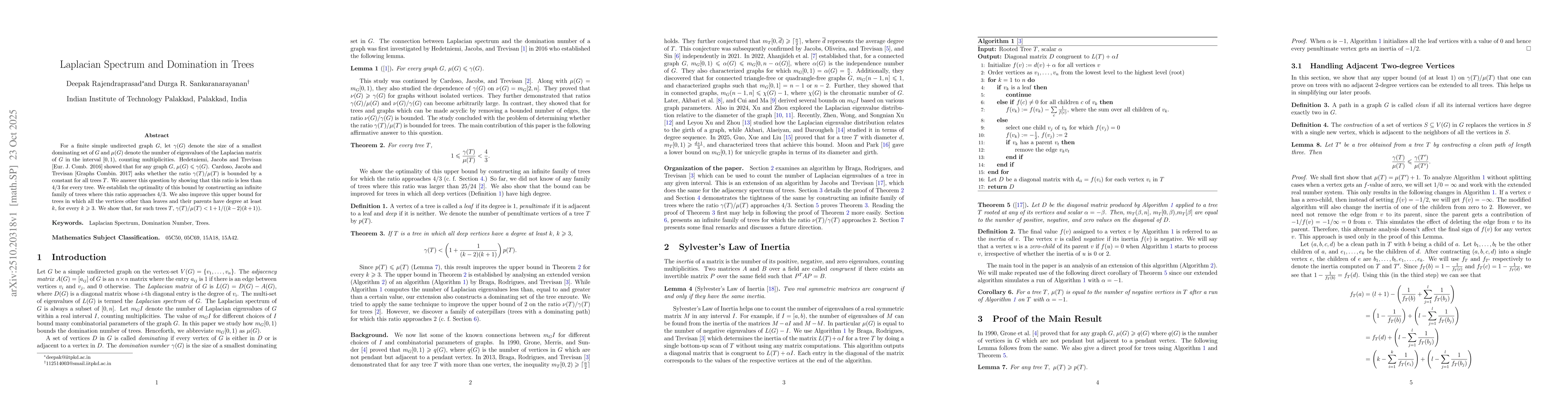 Thumbnail for Laplacian Spectrum and Domination in Trees