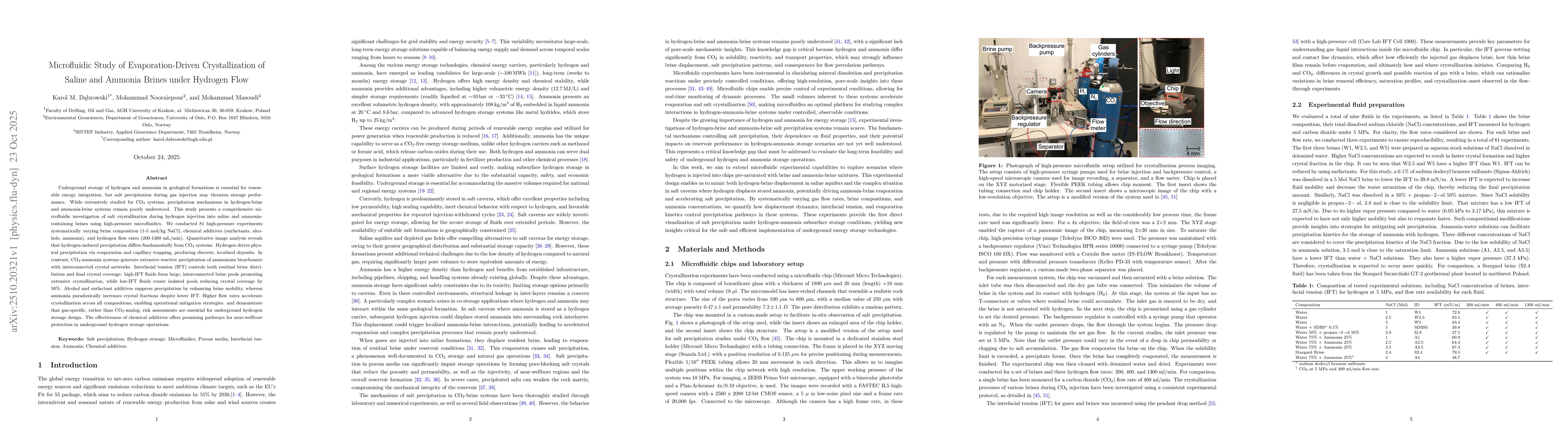 Thumbnail for Microfluidic Study of Evaporation-Driven Crystallization of Saline and
  Ammonia Brines under Hydrogen Flow