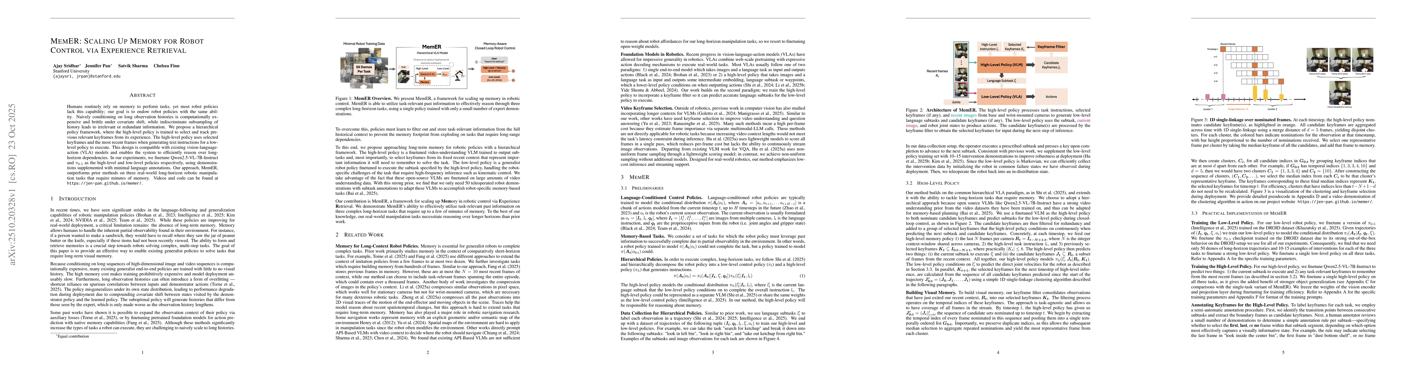 Thumbnail for MemER: Scaling Up Memory for Robot Control via Experience Retrieval