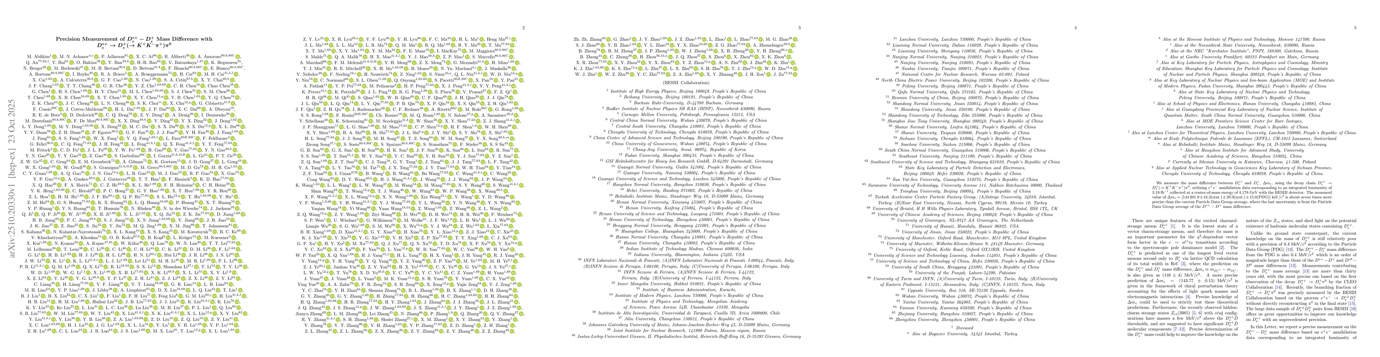 Thumbnail for Precision Measurement of $D_{s}^{*+} - D_{s}^{+}$ Mass Difference with
  $D_{s}^{*+} \to D_{s}^{+}(\to K^{+} K^{-} π^{+})π^{0}$