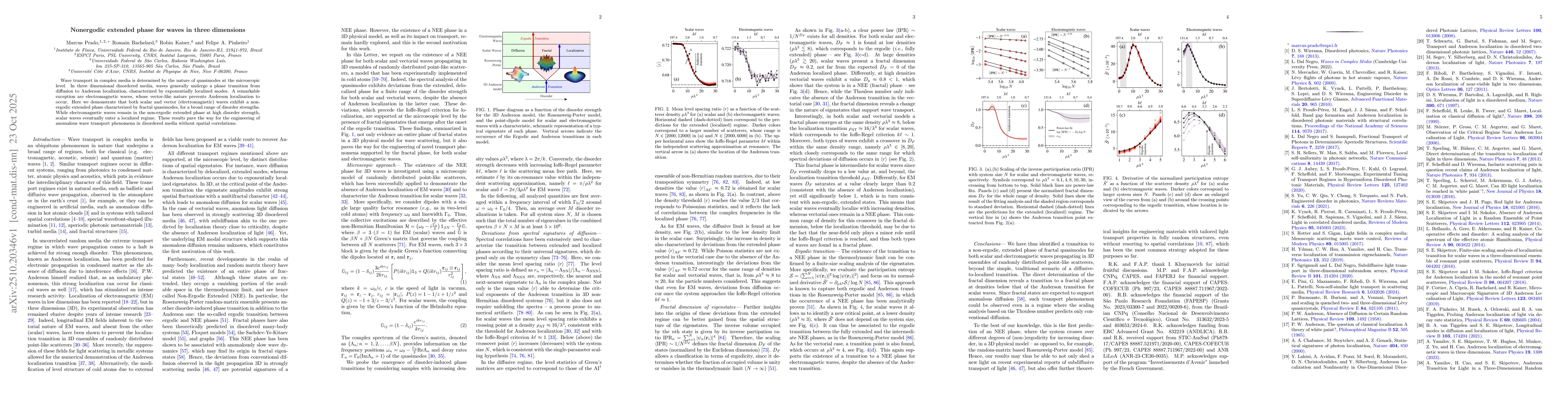 Thumbnail for Nonergodic extended phase for waves in three dimensions