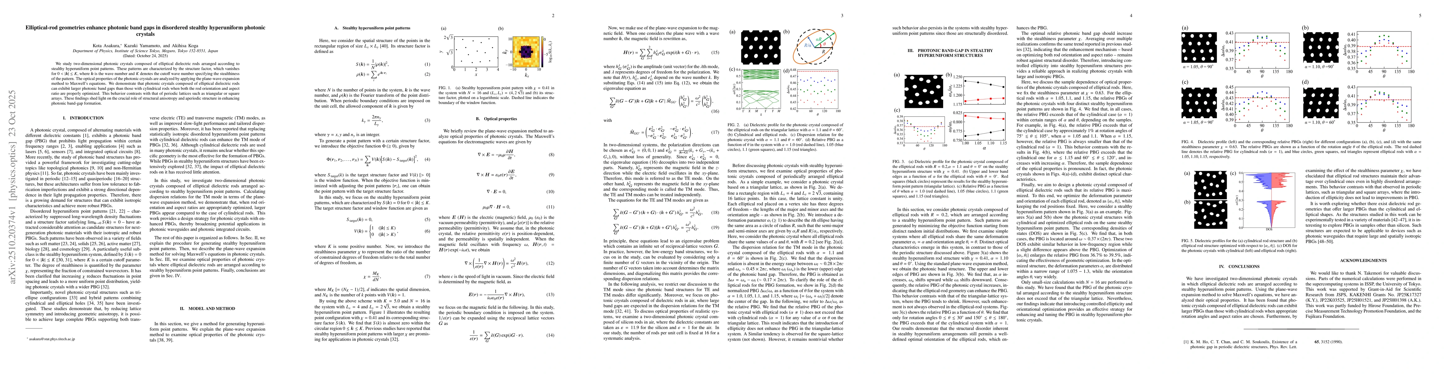 Thumbnail for Elliptical-rod geometries enhance photonic band gaps in disordered
  stealthy hyperuniform photonic crystals