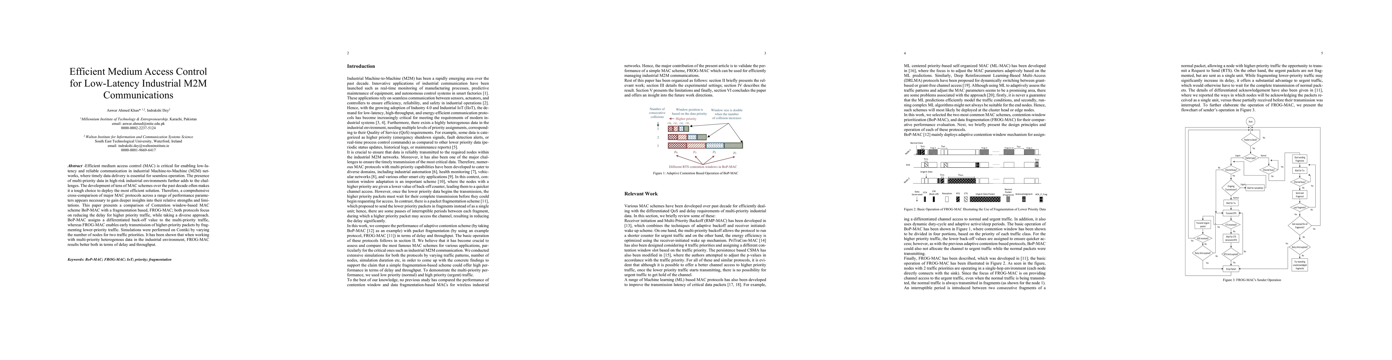 Thumbnail for Efficient Medium Access Control for Low-Latency Industrial M2M
  Communications