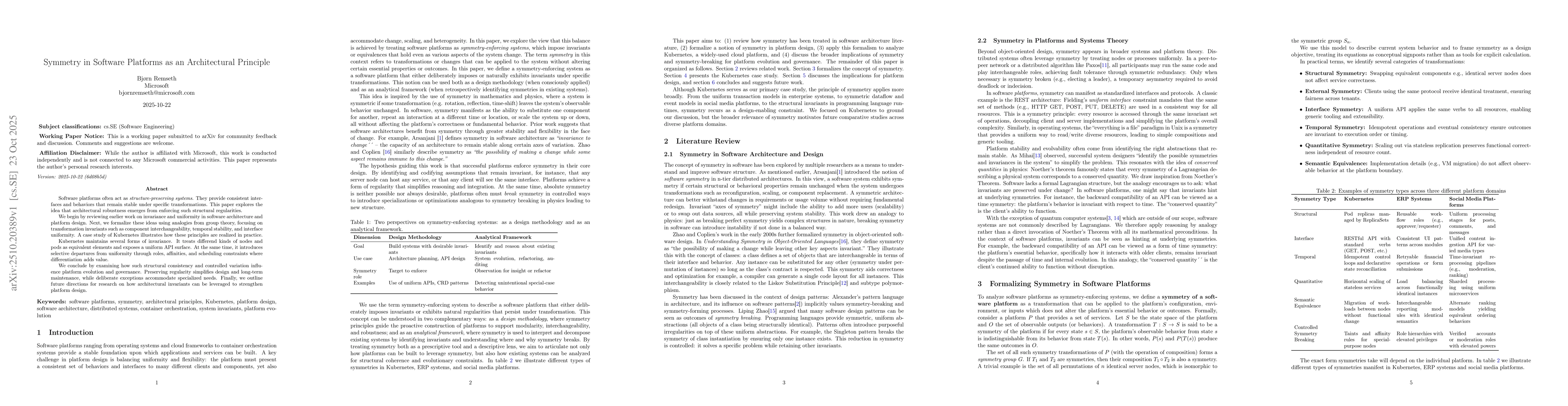 Thumbnail for Symmetry in Software Platforms as an Architectural Principle