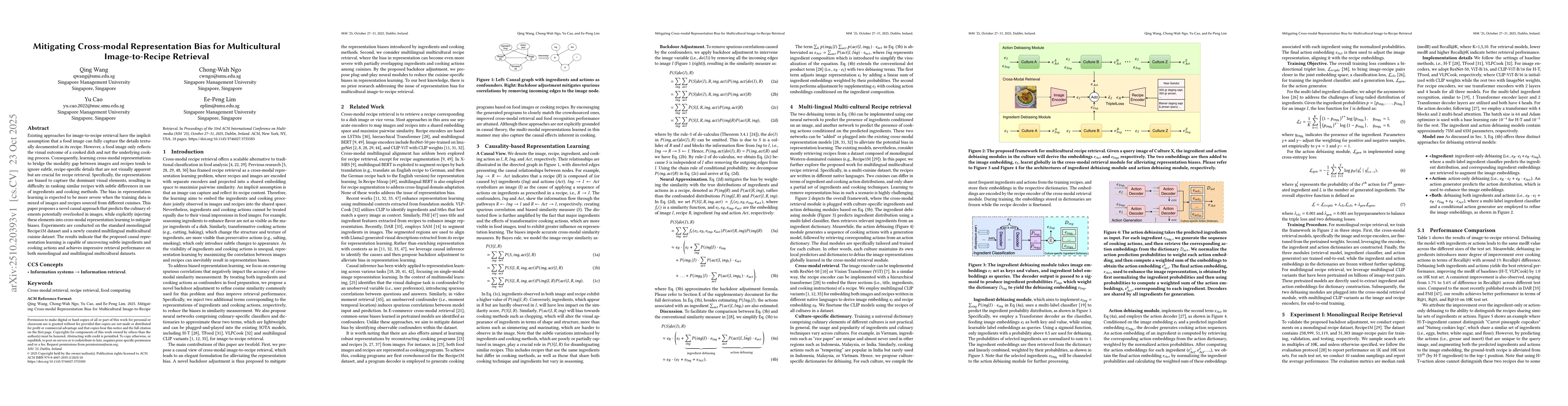 Thumbnail for Mitigating Cross-modal Representation Bias for Multicultural
  Image-to-Recipe Retrieval