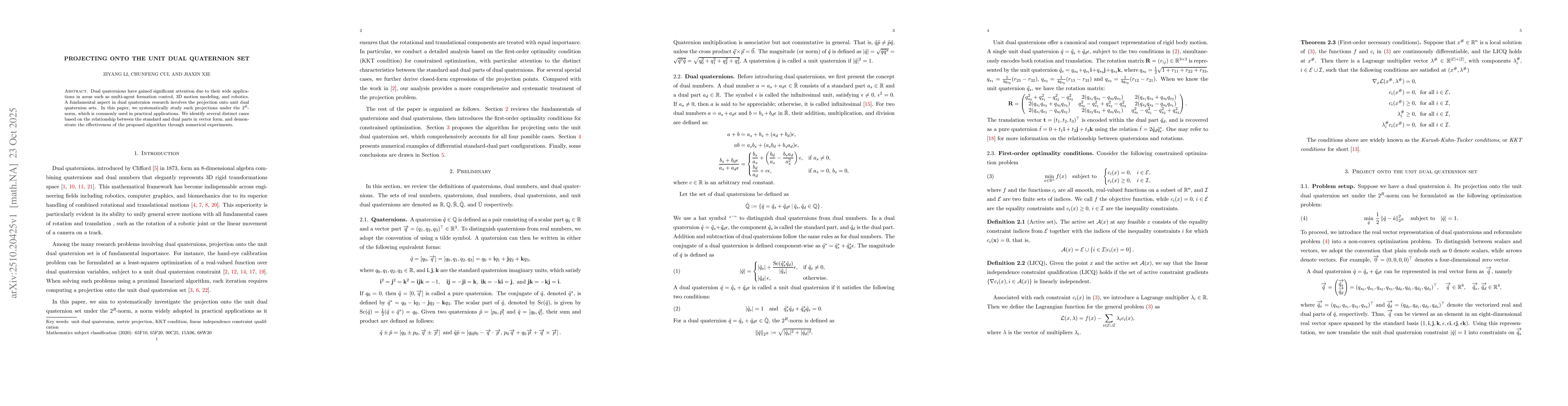Thumbnail for Projecting onto the Unit Dual Quaternion Set