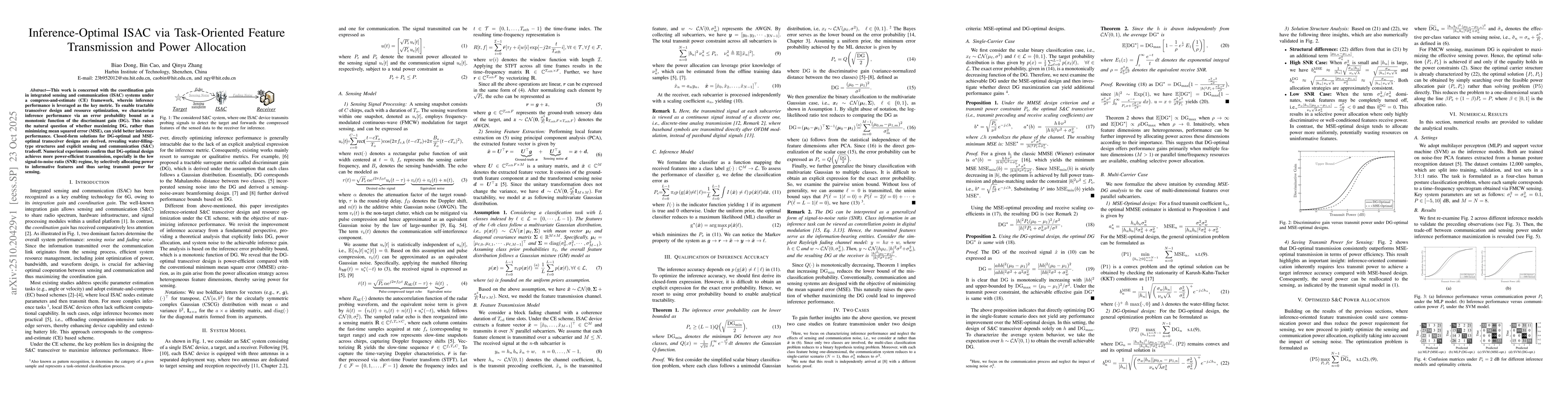 Thumbnail for Inference-Optimal ISAC via Task-Oriented Feature Transmission and Power
  Allocation