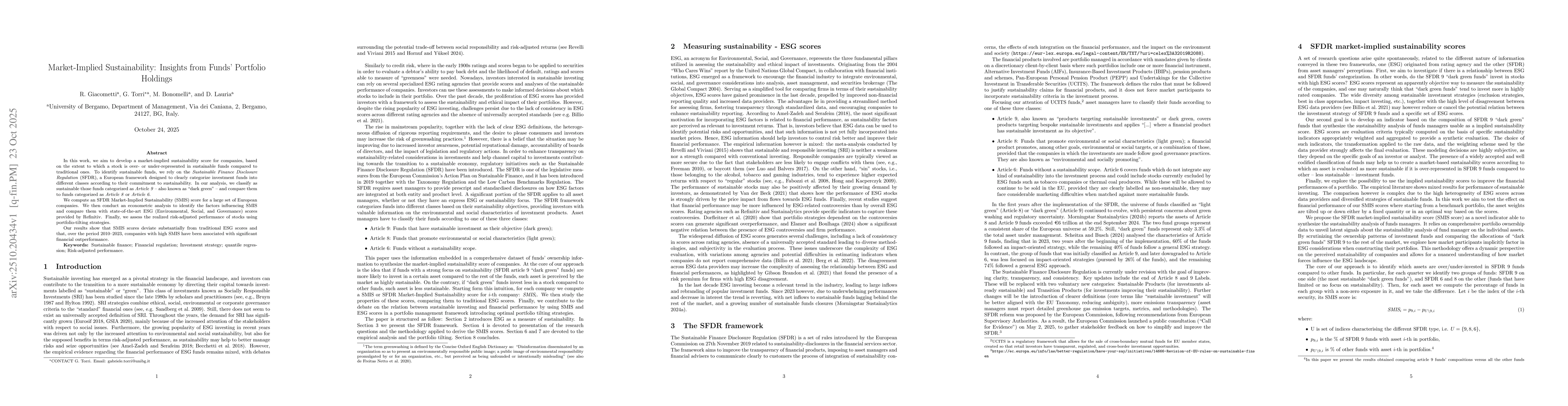 Thumbnail for Market-Implied Sustainability: Insights from Funds' Portfolio Holdings