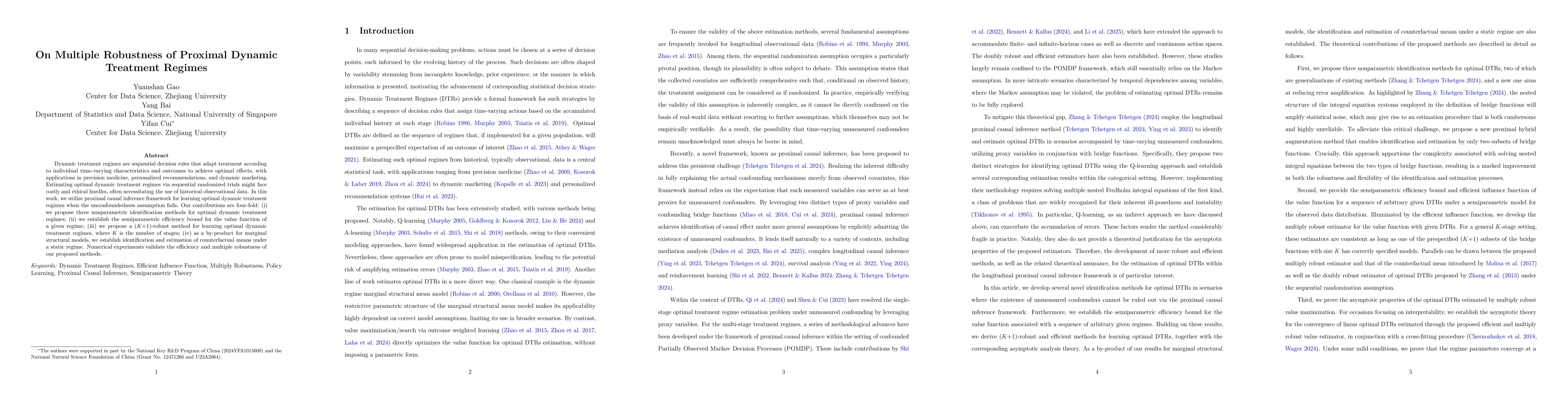 Thumbnail for On Multiple Robustness of Proximal Dynamic Treatment Regimes
