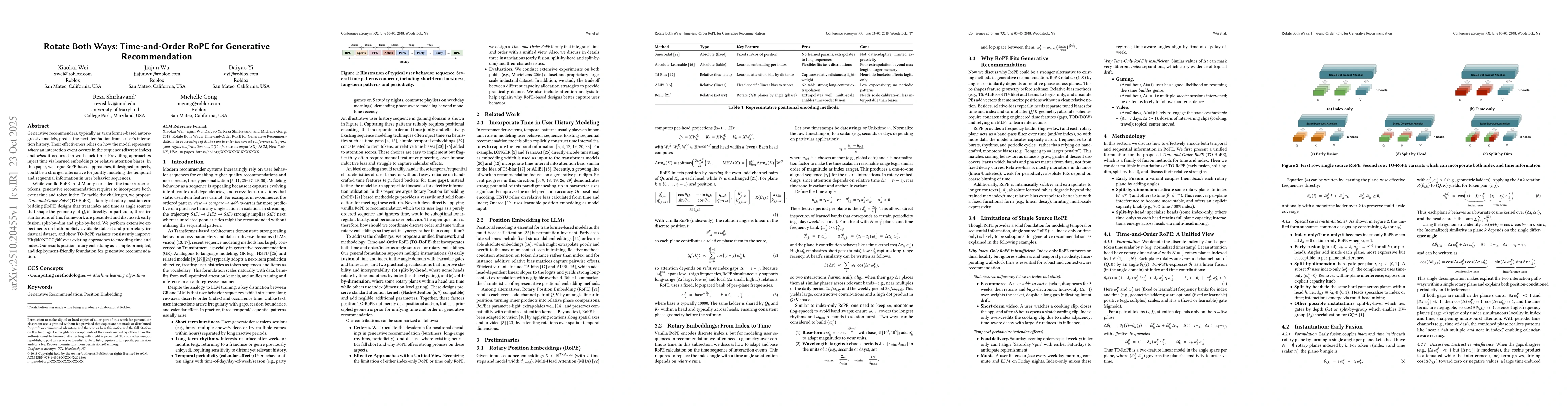Thumbnail for Rotate Both Ways: Time-and-Order RoPE for Generative Recommendation