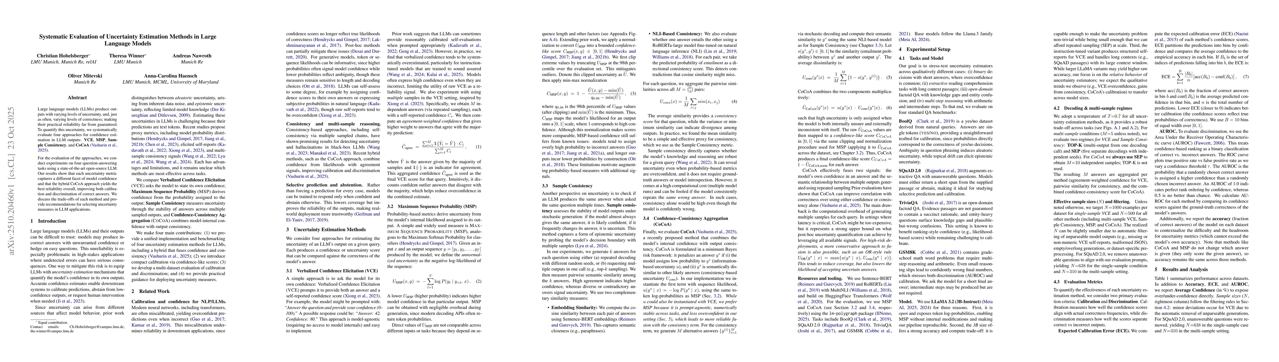 Thumbnail for Systematic Evaluation of Uncertainty Estimation Methods in Large
  Language Models