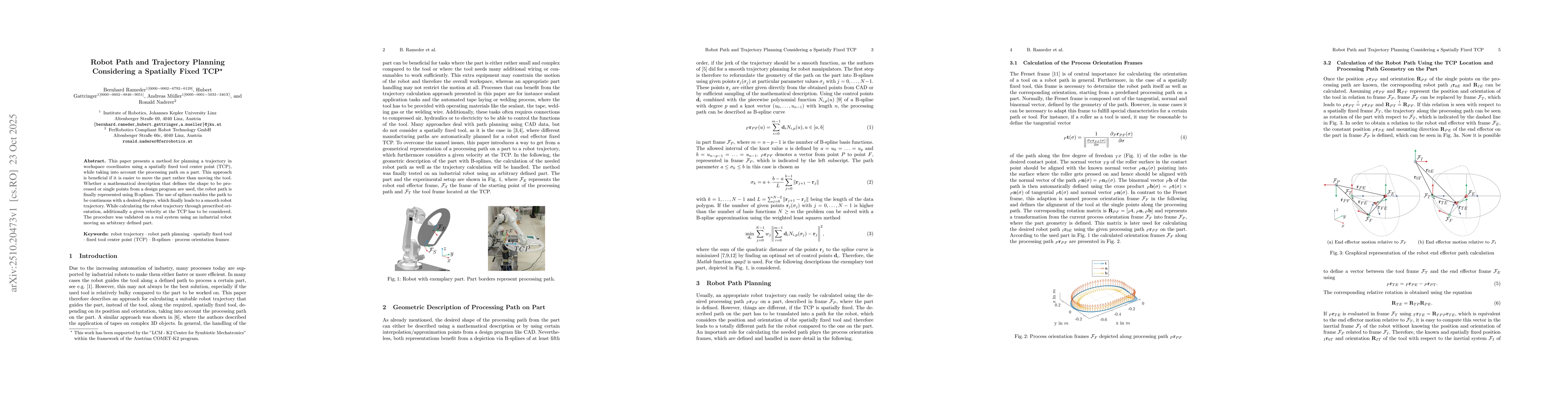 Thumbnail for Robot Path and Trajectory Planning Considering a Spatially Fixed TCP