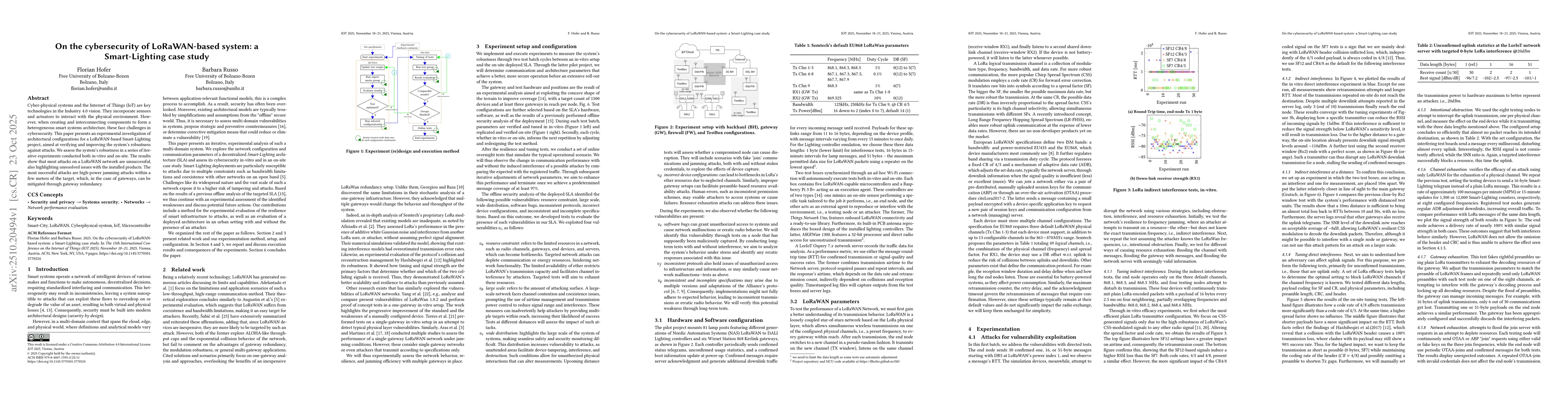 Thumbnail for On the cybersecurity of LoRaWAN-based system: a Smart-Lighting case
  study