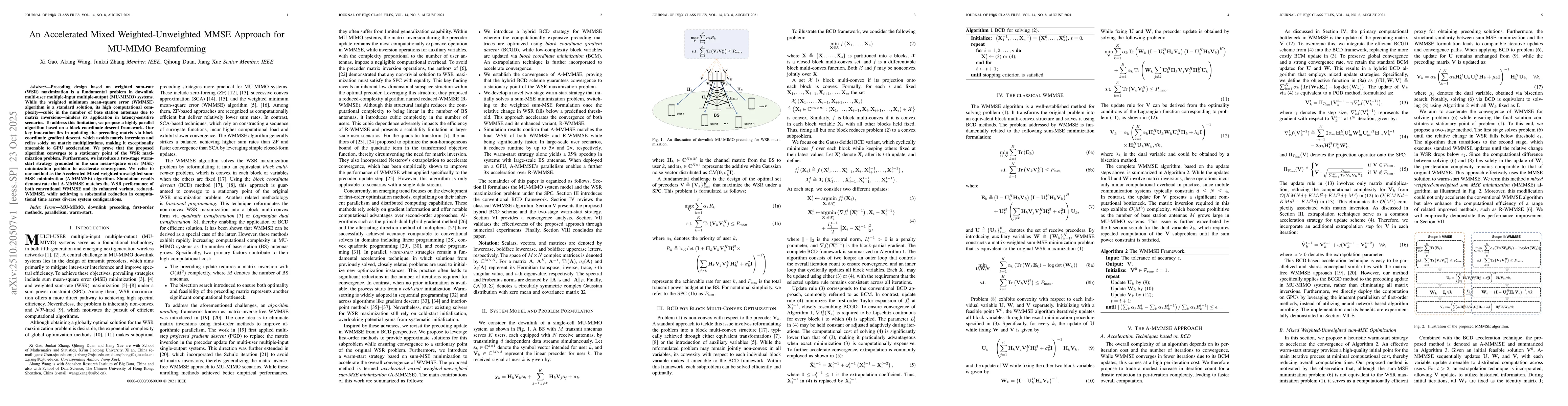 Thumbnail for An Accelerated Mixed Weighted-Unweighted MMSE Approach for MU-MIMO
  Beamforming