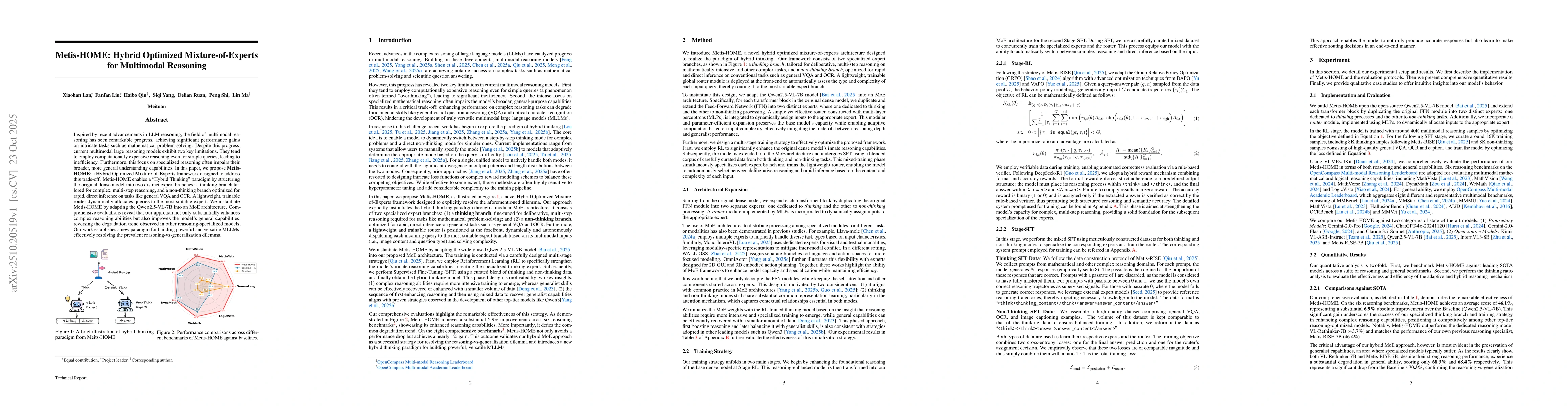 Thumbnail for Metis-HOME: Hybrid Optimized Mixture-of-Experts for Multimodal Reasoning
