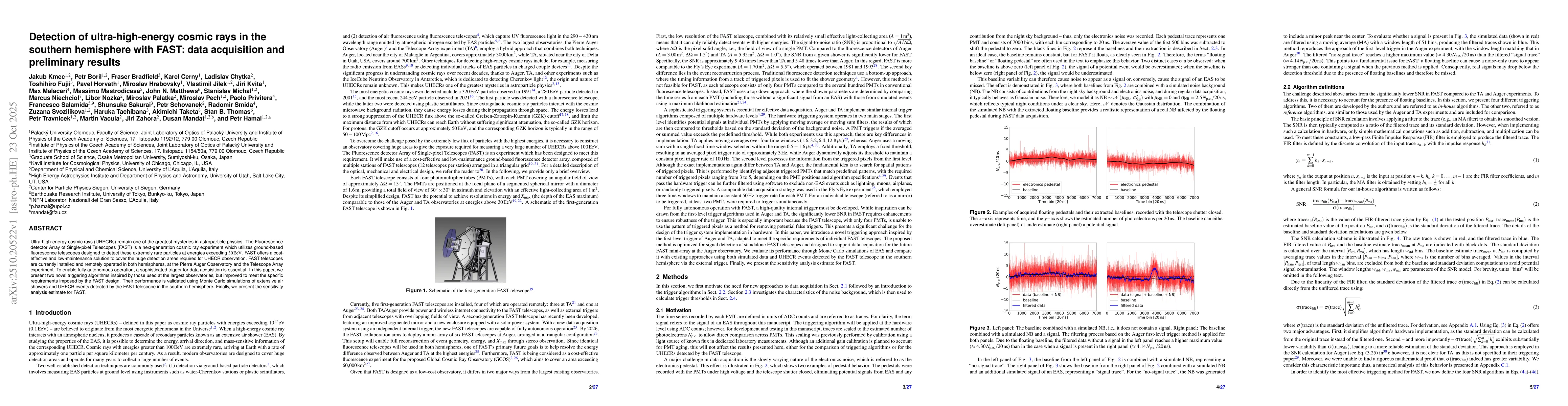 Thumbnail for Detection of ultra-high-energy cosmic rays in the southern hemisphere
  with FAST: data acquisition and preliminary results