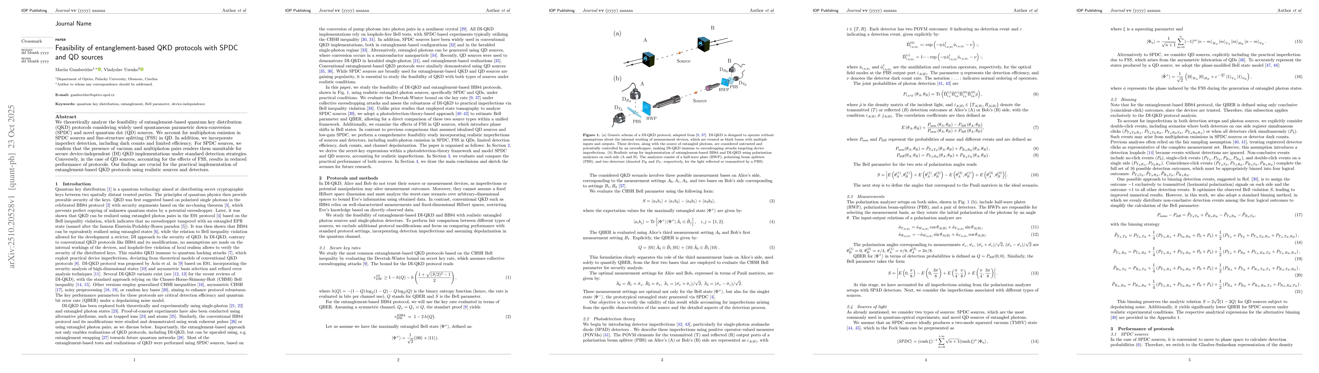 Thumbnail for Feasibility of entanglement-based QKD protocols with SPDC and QD sources