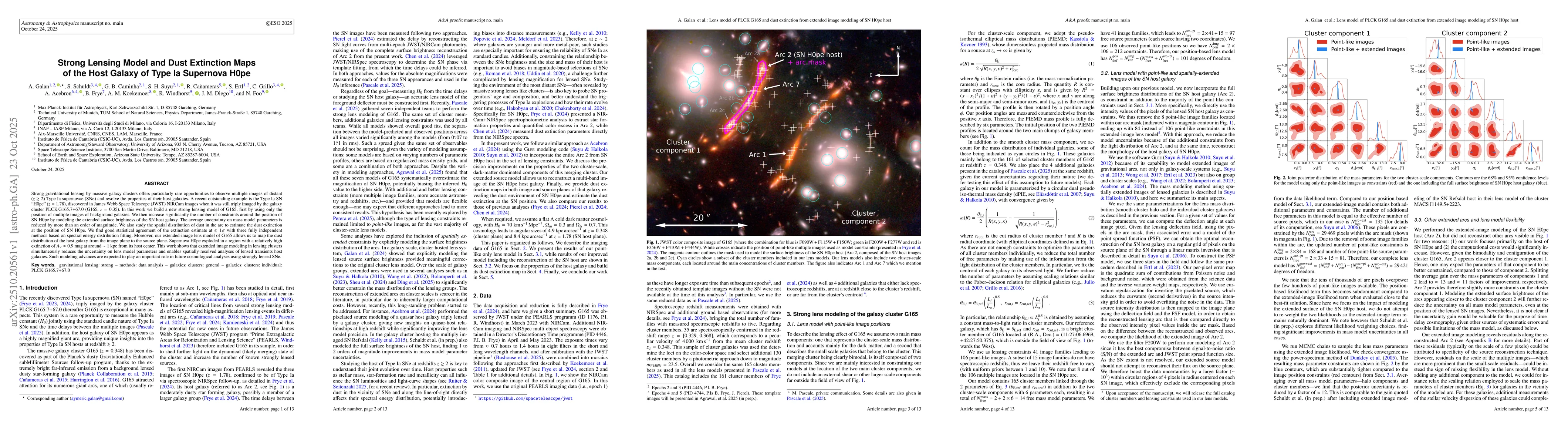 Thumbnail for Strong Lensing Model and Dust Extinction Maps of the Host Galaxy of Type
  Ia Supernova H0pe
