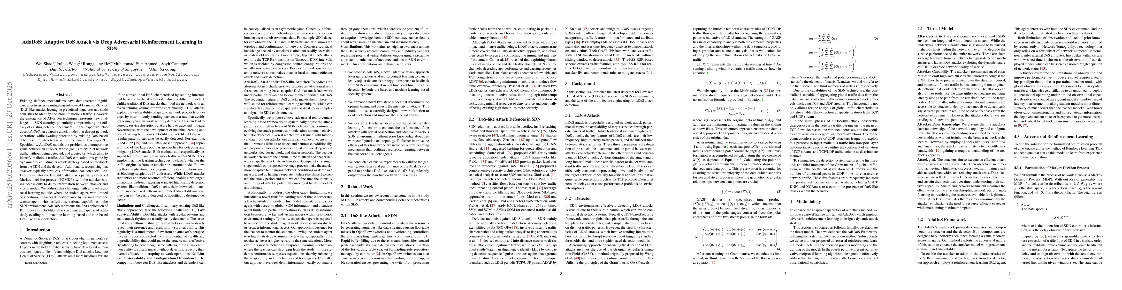 Thumbnail for AdaDoS: Adaptive DoS Attack via Deep Adversarial Reinforcement Learning
  in SDN