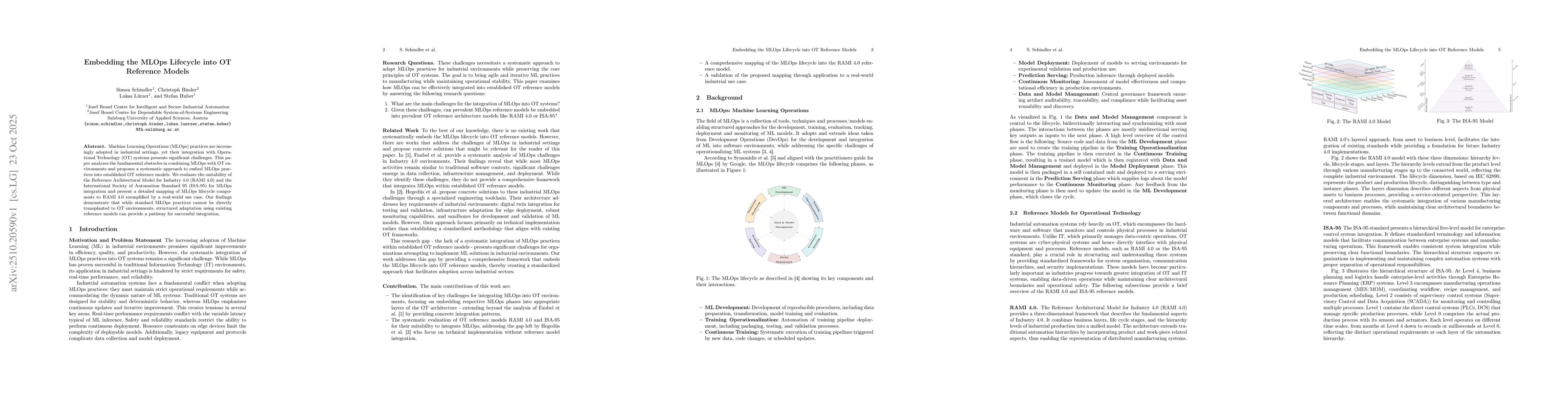 Thumbnail for Embedding the MLOps Lifecycle into OT Reference Models