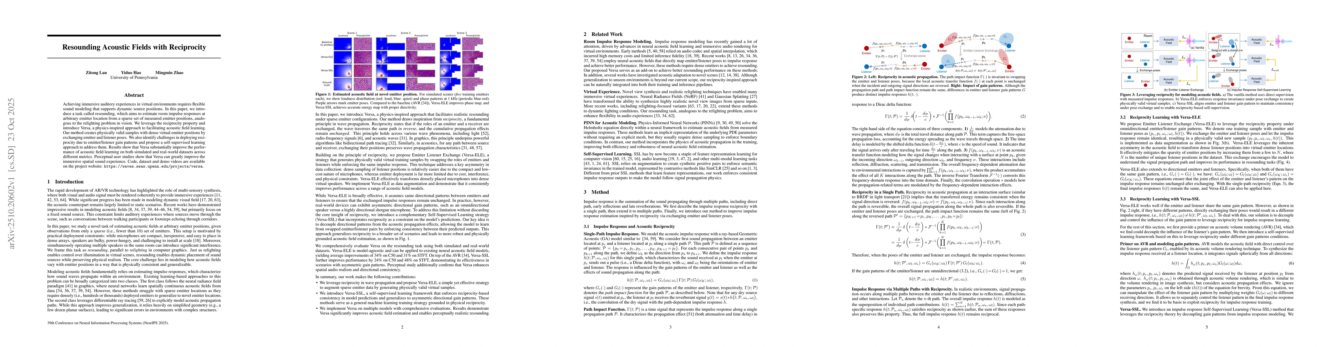 Thumbnail for Resounding Acoustic Fields with Reciprocity