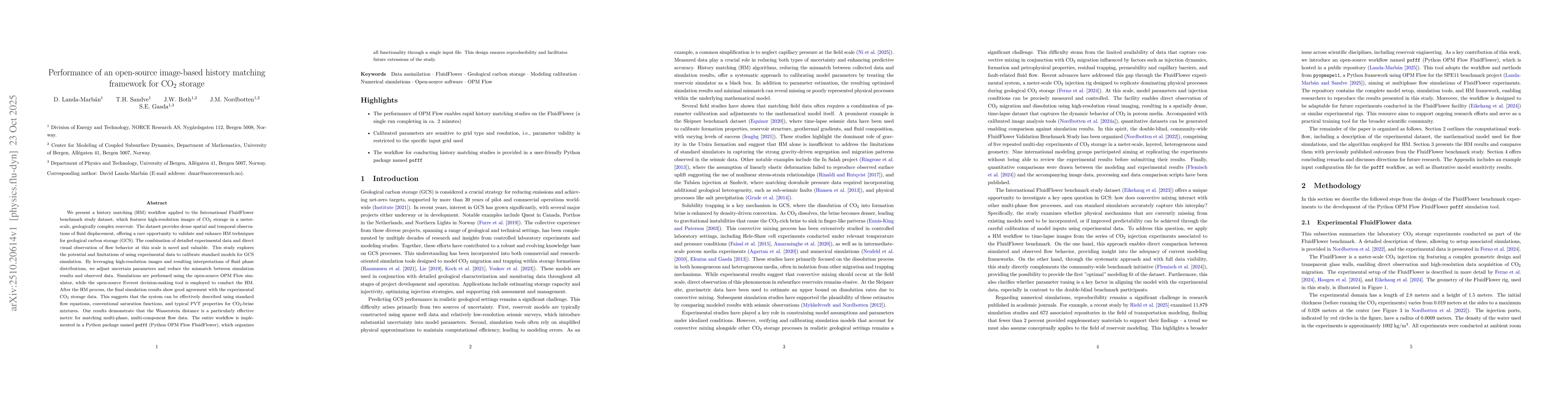 Thumbnail for Performance of an open-source image-based history matching framework for
  CO$_2$ storage