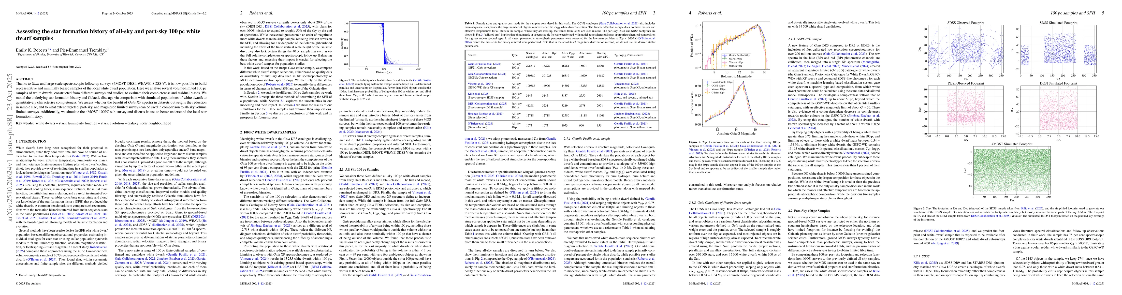 Thumbnail for Assessing the star formation history of all-sky and part-sky 100pc white
  dwarf samples