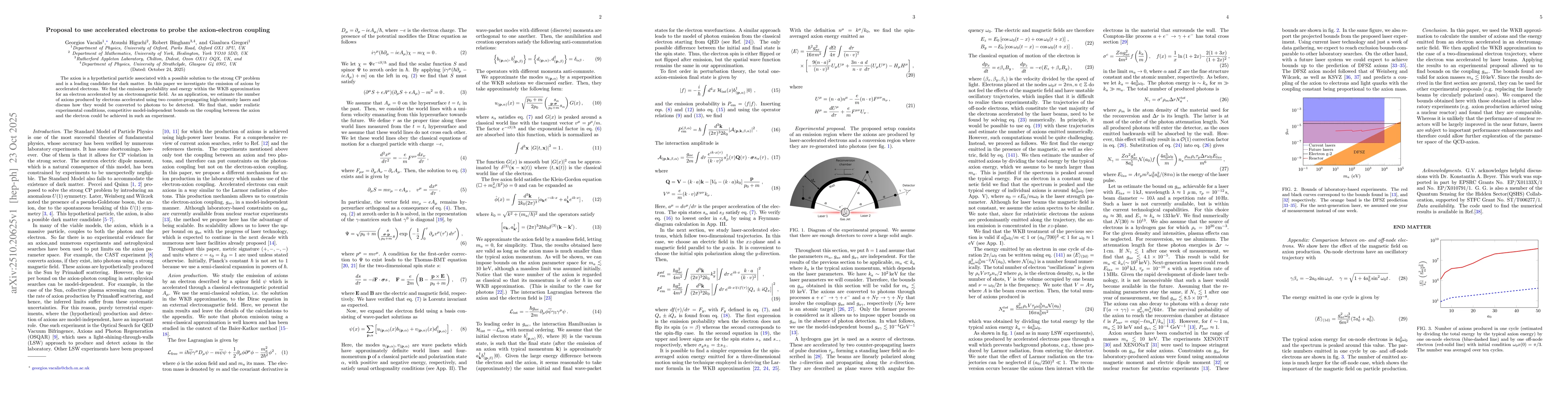 Thumbnail for Proposal to use accelerated electrons to probe the axion-electron
  coupling