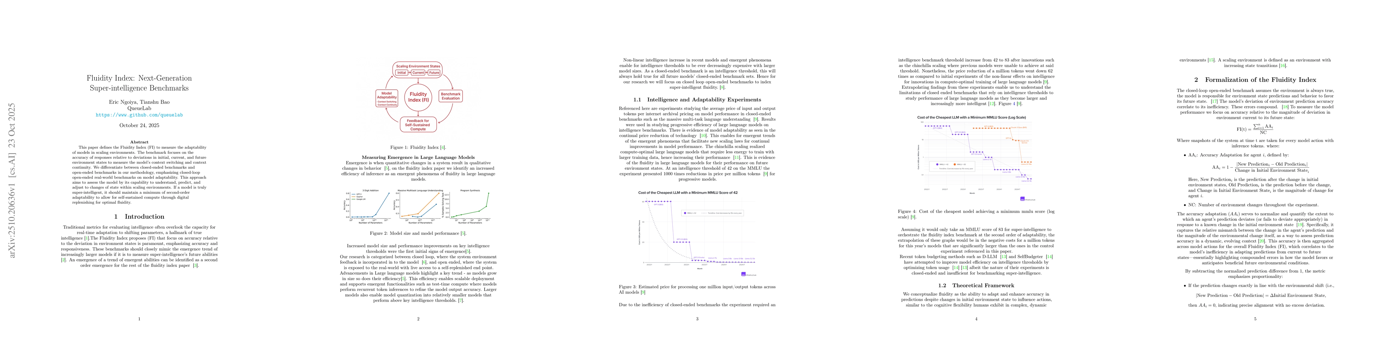 Thumbnail for Fluidity Index: Next-Generation Super-intelligence Benchmarks