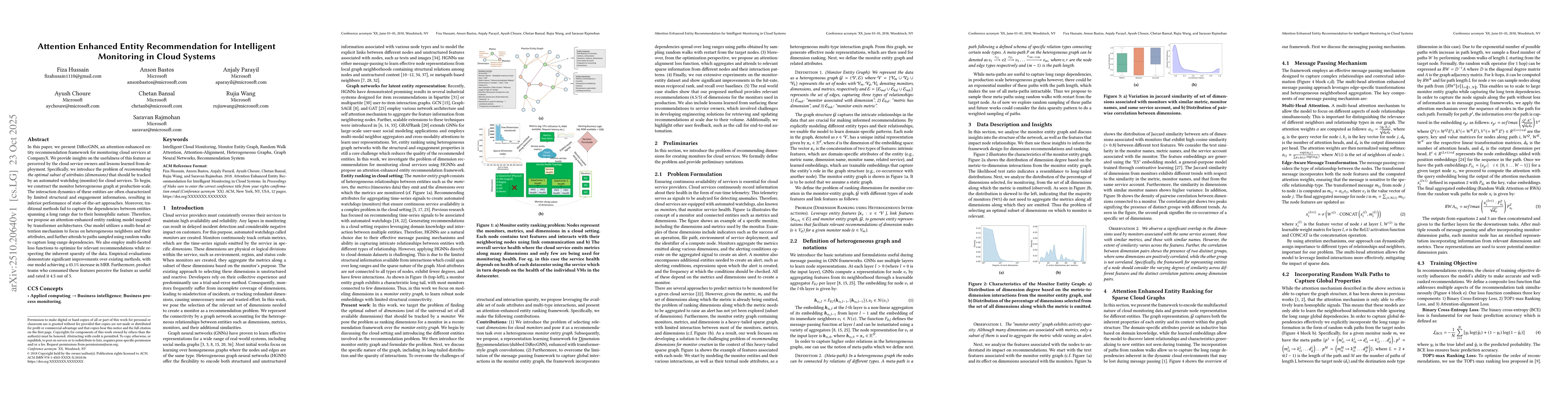 Thumbnail for Attention Enhanced Entity Recommendation for Intelligent Monitoring in
  Cloud Systems