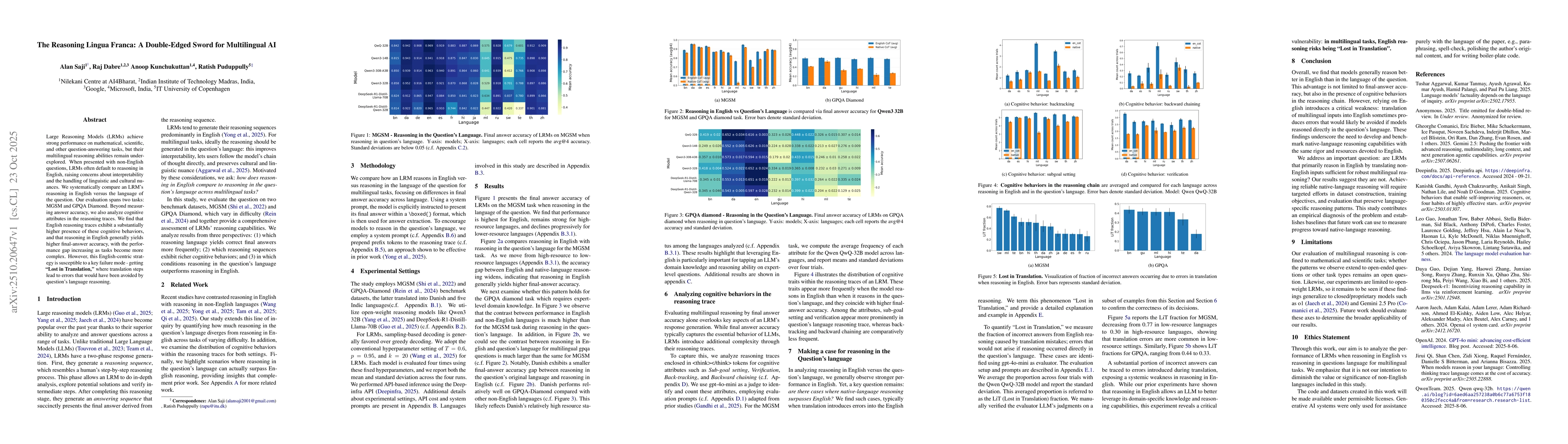 Thumbnail for The Reasoning Lingua Franca: A Double-Edged Sword for Multilingual AI