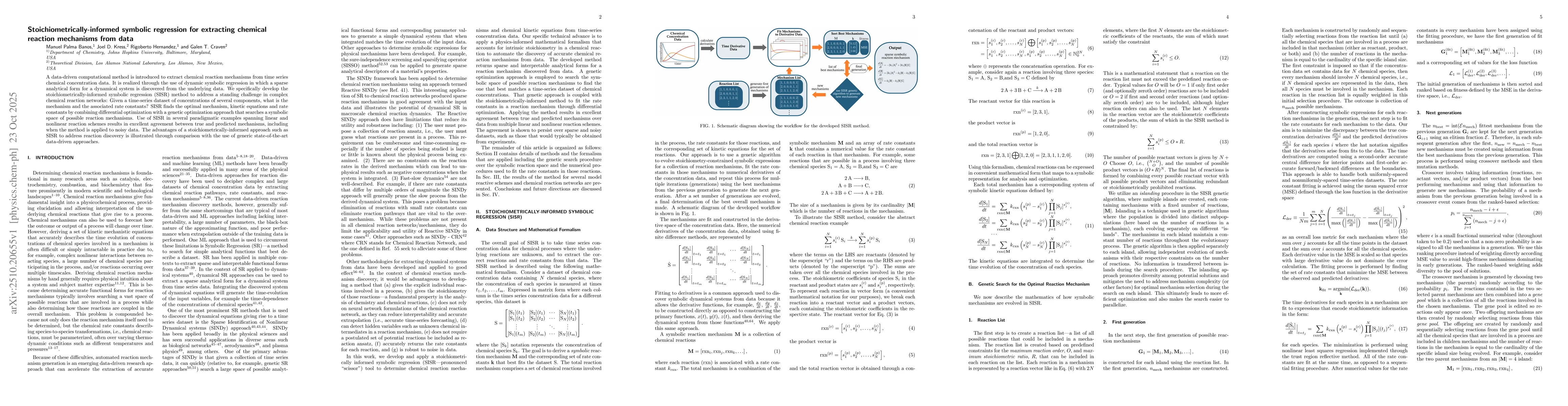 Thumbnail for Stoichiometrically-informed symbolic regression for extracting chemical
  reaction mechanisms from data