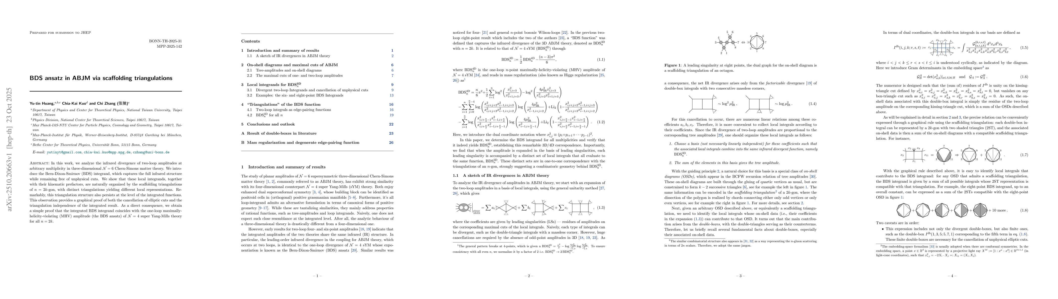 Thumbnail for BDS ansatz in ABJM via scaffolding triangulations