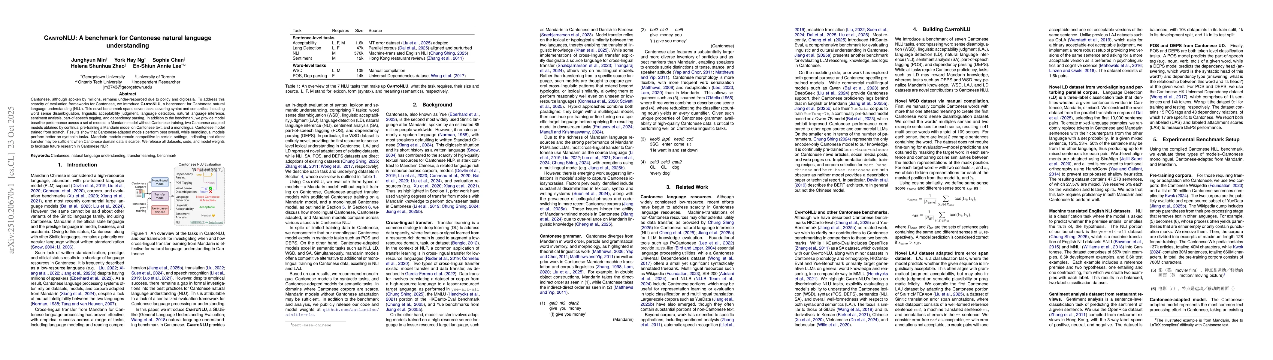 Thumbnail for \textsc{CantoNLU}: A benchmark for Cantonese natural language
  understanding