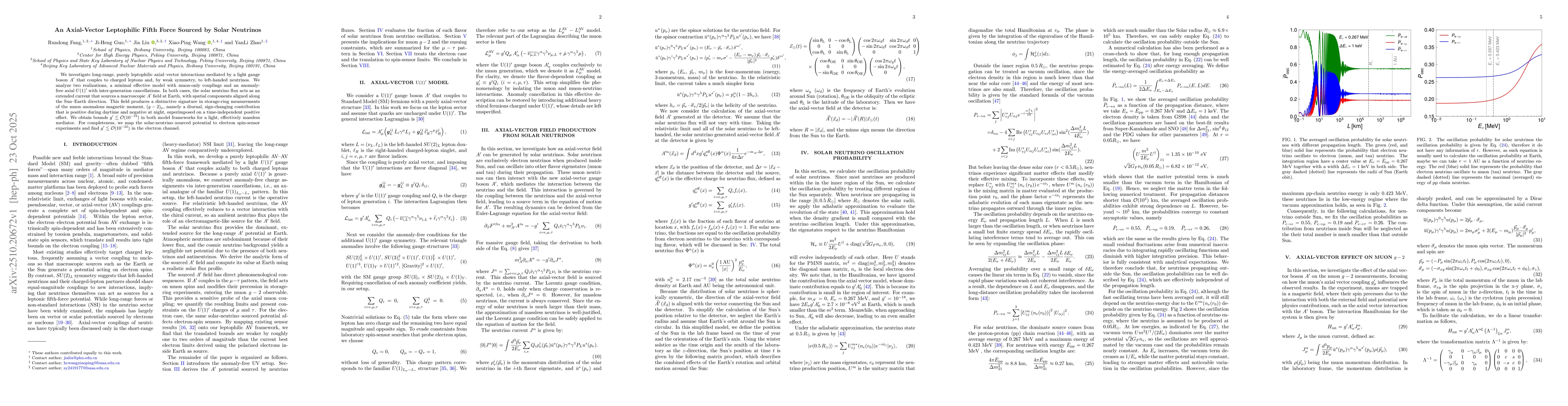 Thumbnail for An Axial-Vector Leptophilic Fifth Force Sourced by Solar Neutrinos