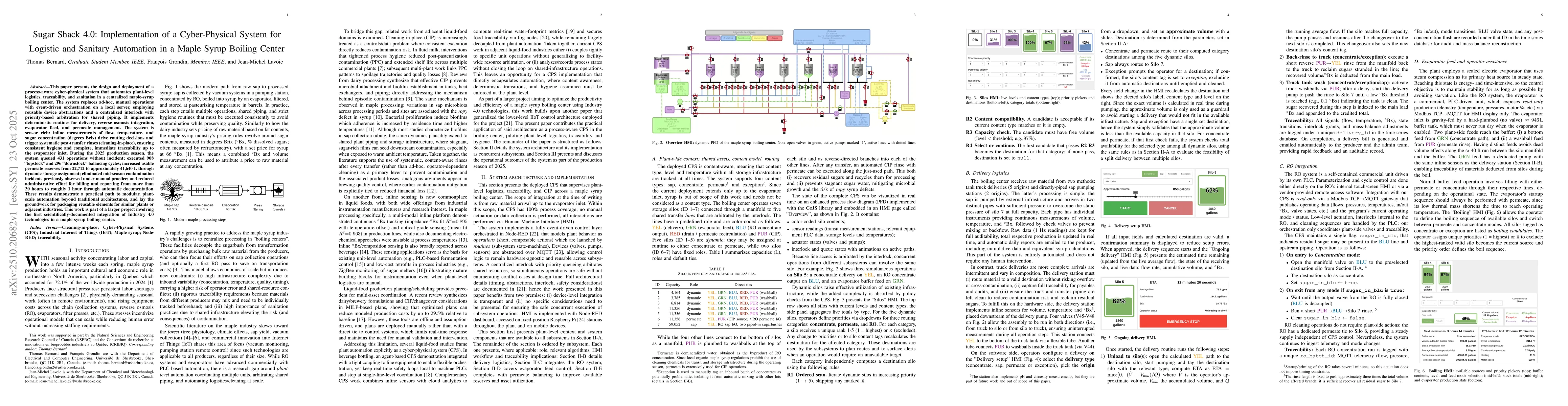 Thumbnail for Sugar Shack 4.0: Implementation of a Cyber-Physical System for Logistic
  and Sanitary Automation in a Maple Syrup Boiling Center
