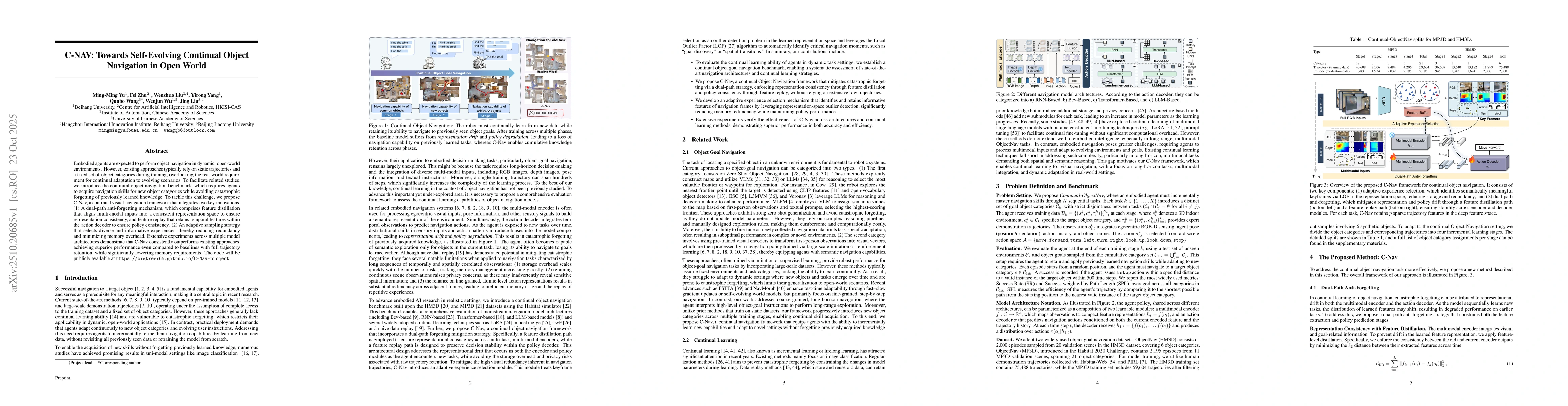 Thumbnail for C-NAV: Towards Self-Evolving Continual Object Navigation in Open World