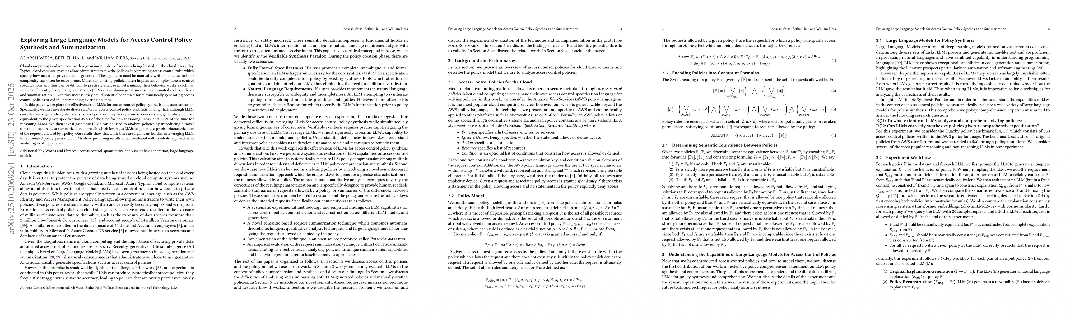 Thumbnail for Exploring Large Language Models for Access Control Policy Synthesis and
  Summarization