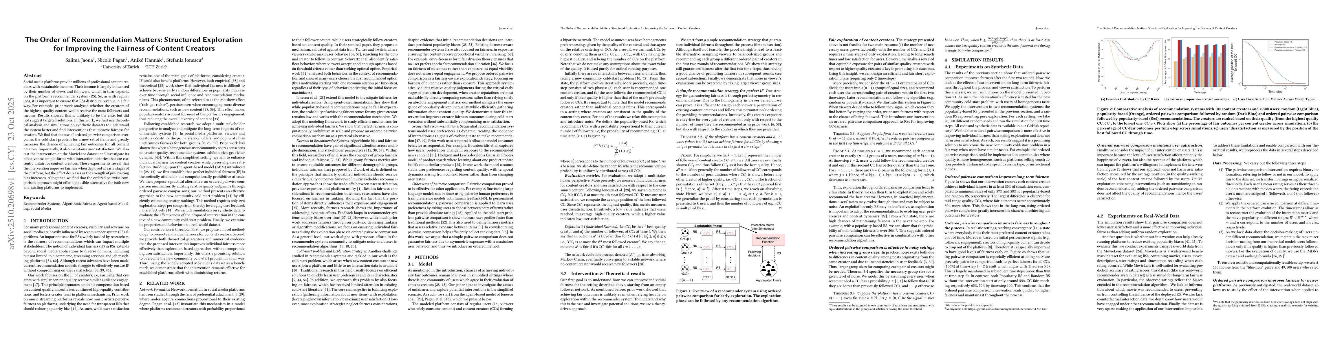 Thumbnail for The Order of Recommendation Matters: Structured Exploration for
  Improving the Fairness of Content Creators