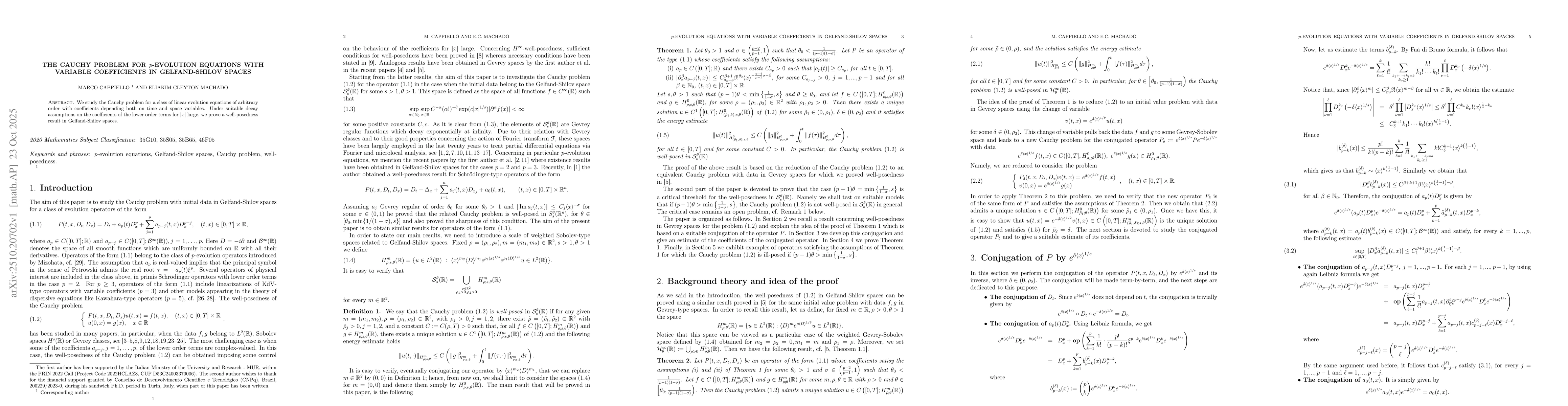 Thumbnail for The Cauchy problem for $p$-evolution equations with variable
  coefficients in Gelfand-Shilov spaces